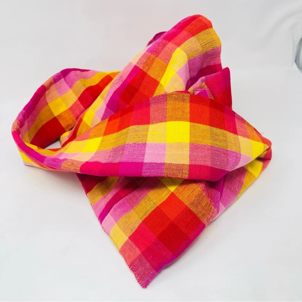 Barefoot Sri Lanka Handwoven Cotton Plaid Shoulder‎ Bag